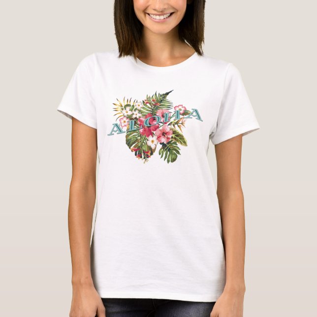Camiseta Aloha Tropical Floral (Frente)