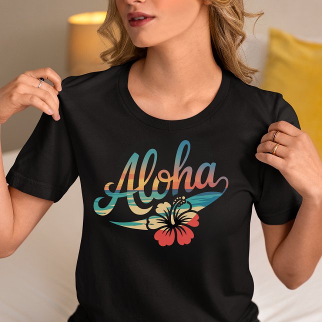 Camiseta Aloha Vintage Hibiscus (Criador carregado)