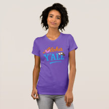 Aloha Y'all Havaí Texas Roupa Gráfica Roxa Engraça