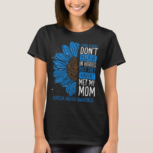 Camiseta Alopecia Areata Awareness Ribbon Mom Warrior (Frente)