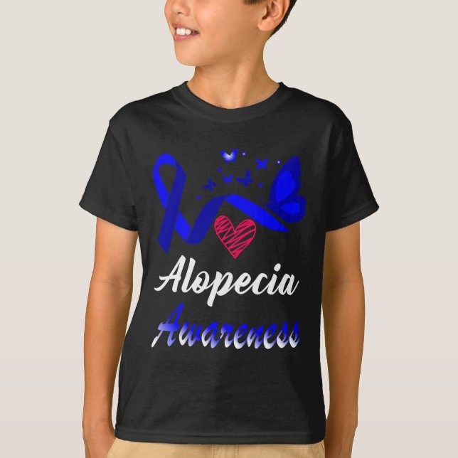 Camiseta Alopecia Conhecimento Borboletas Blue Ribbon Suppo (Frente)
