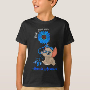 Camiseta Alopecia Conhecimento Elefante Fé Esperança Ama Su