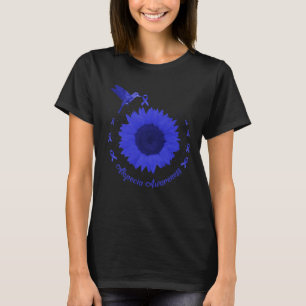 Camiseta Alopecia Consciência Escuro Cabelo Azul Fita Perda