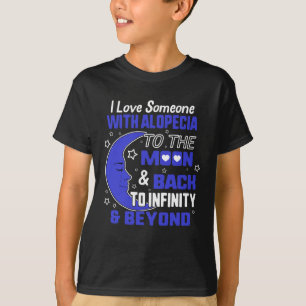 Camiseta Alopecia Consciência Escuro Cabelo Azul Fita Perda