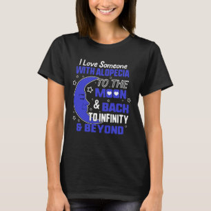 Camiseta Alopecia Consciência Escuro Cabelo Azul Fita Perda