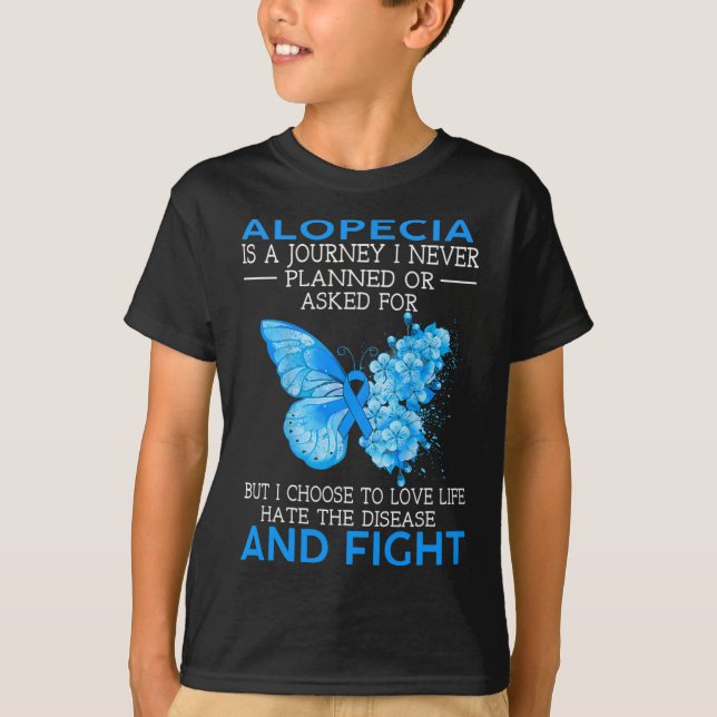 Camiseta Alopecia É Uma Viagem Que Nunca Planejei Borboleta (Frente)