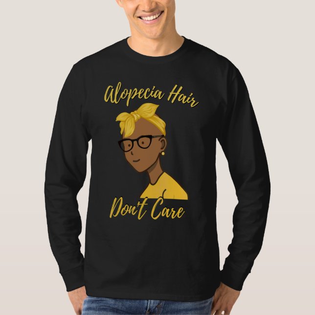 Camiseta Alopécia Para Mulheres Alopécia Cabelo Não importa (Frente)