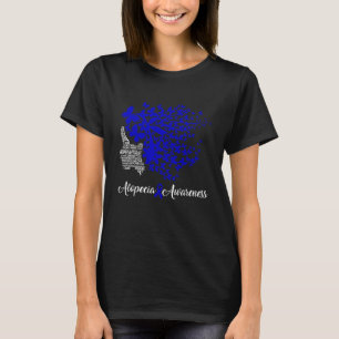 Camiseta Alopecia Sensibilização Cabelo Azul Fita Perda Bor