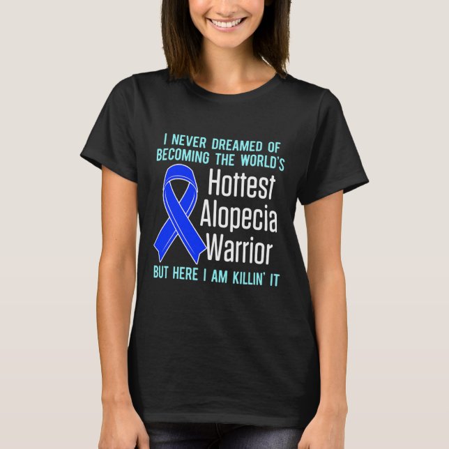 Camiseta Alopecia Sensibilização Cabelo Perda Guerreiro Sob (Frente)