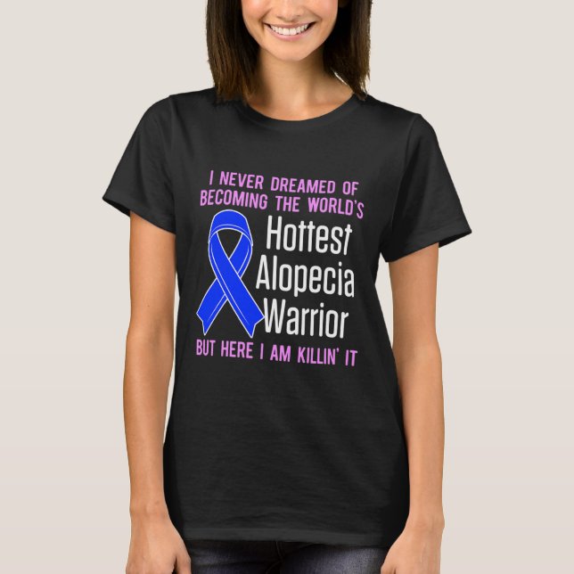 Camiseta Alopecia Sensibilização Cabelo Perda Guerreiro Sob (Frente)