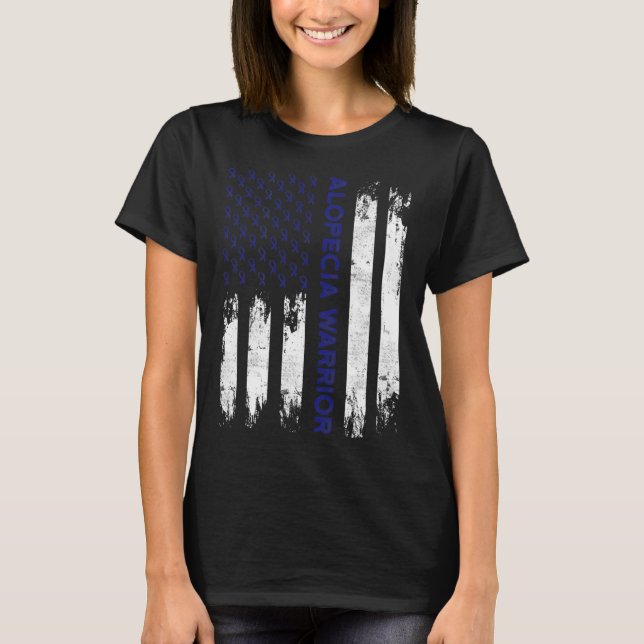 Camiseta Alopecia Sensibilização Cabelo Perde Bandeira Guer (Frente)