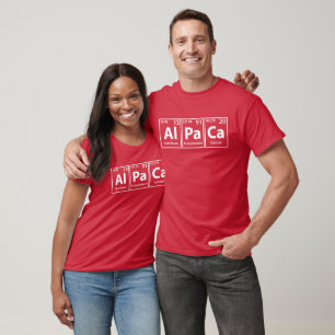 Camiseta Alpaca (Al-Pa-Ca) Ortografia Periódica de Elemento