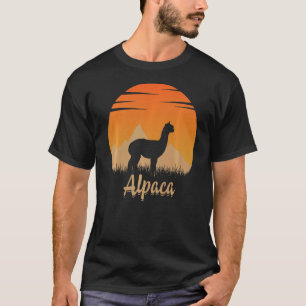Camiseta Alpaca Animal Quente Na Montanha Da Natureza
