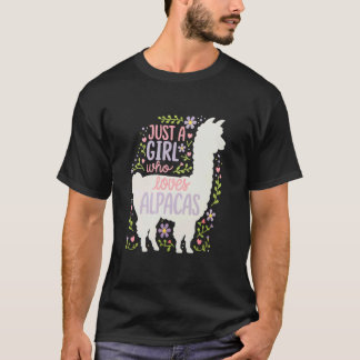 Camiseta Alpaca Apenas uma Garota que Ama Alpacas Mulheres