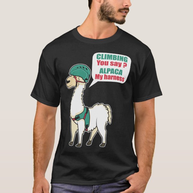 Camiseta Alpaca Climbing Mountain Climber And Alpaca Fan (Frente)