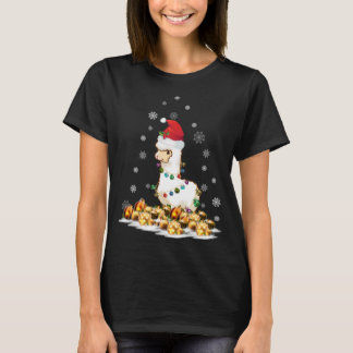 Camiseta Alpaca com Santa Hat Natal Alpaca