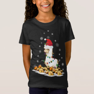 Camiseta Alpaca com Santa Hat Natal Alpaca