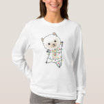 Camiseta Alpaca Felry Christmas Winter Animais Alpacas<br><div class="desc">A alpaca de Natal com luzes de fadas. Animais engraçados com presentes e neve nas férias. Também é engraçado para o Natal em julho. Alpacas são animais bonitos e perfeitos para o Natal.</div>