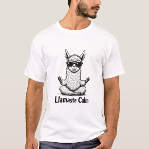 Camiseta Alpaca Fique Calma Llamaste Lama Yoga Engraçado