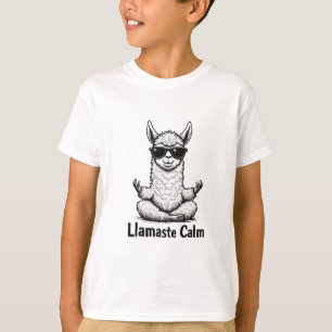 Camiseta Alpaca Fique Calma Llamaste Lama Yoga Engraçado