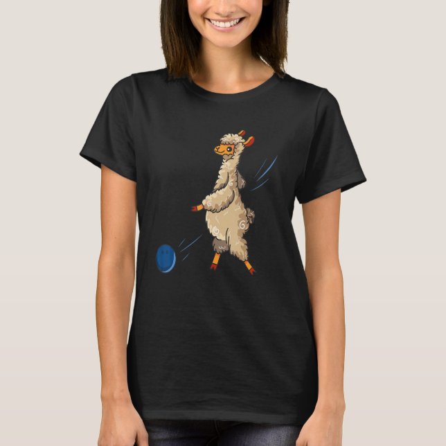 Camiseta Alpaca Funny Bowler Sport Bowling llama (Frente)