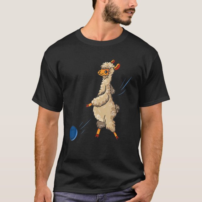 Camiseta Alpaca Funny Bowler Sport Bowling llama (Frente)