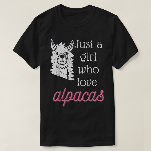 Camiseta Alpaca Just A Girl Who Loves Alpacas  (Frente do Design)