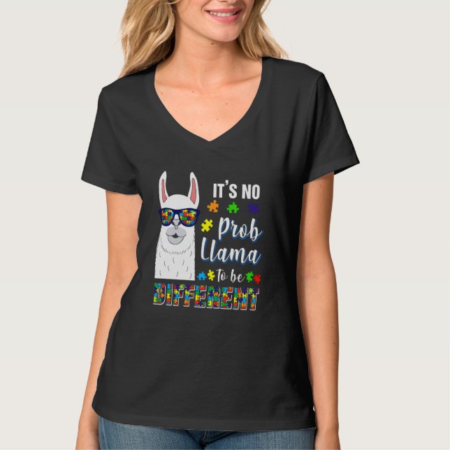 Camiseta alpaca llama animal autism awareness (Frente)