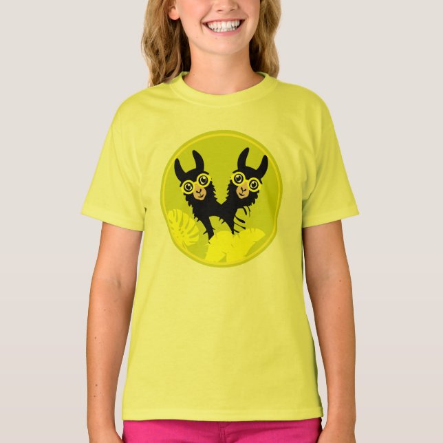 Camiseta Alpaca llama Twins (Frente)