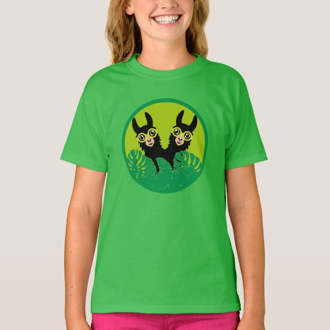 Camiseta Alpaca llama Twins (Frente)