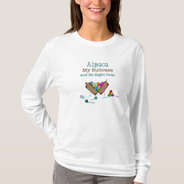 Camiseta Alpaca meu t-shirt Longo-sleeved mala de viagem (Frente)