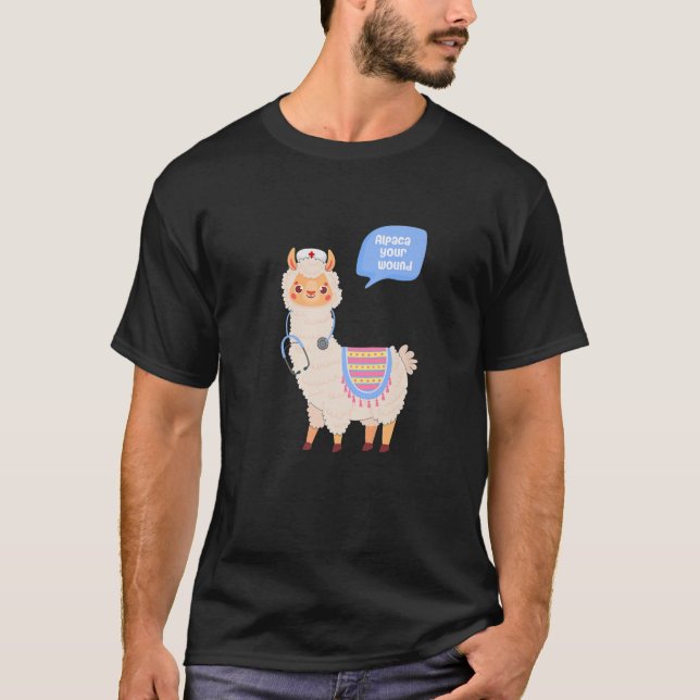 Camiseta Alpaca Seu Fofo Fofo Llama Enfermeiro Gift (Frente)