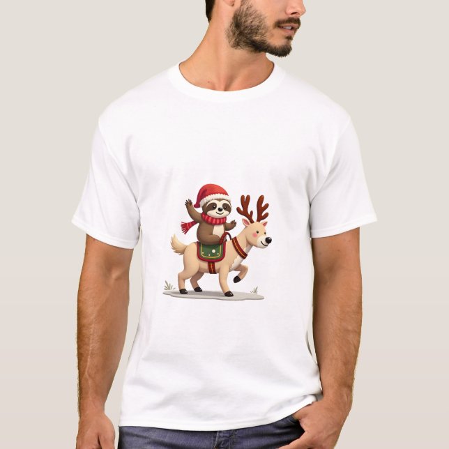 Camiseta Alpaca Sloth Christmas (3) (Frente)