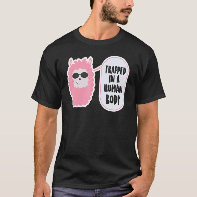 Camiseta Alpaca   Sunglasses Alpaca in a Human Body (Frente)