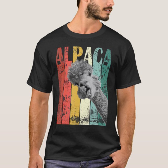 Camiseta Alpacaça Llama Vintage Fofo (Frente)