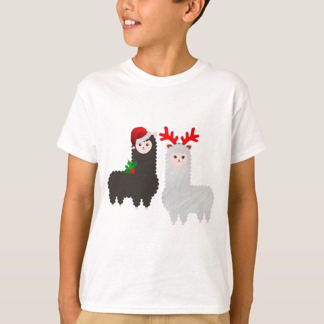 Camiseta alpacas de renas de natal (Frente)