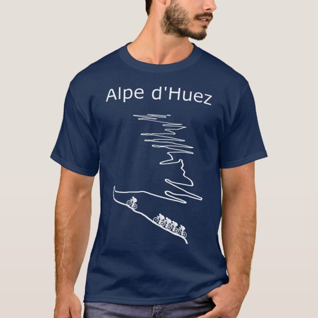 Camiseta Alpe d Huez em França, design de ciclismo para hom (Frente)