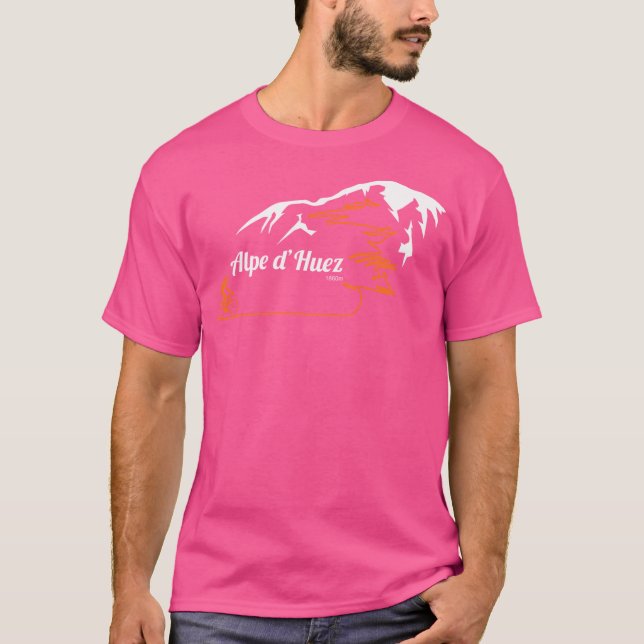 Camiseta Alpe D'Huez Cycling Impressão (Frente)