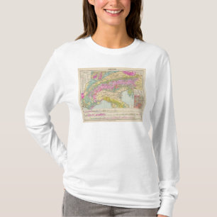 Camiseta Alpenlander - mapa do atlas dos cumes