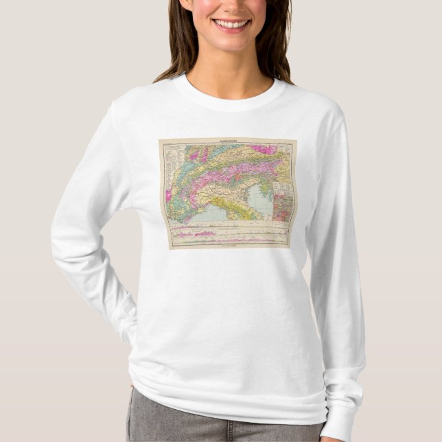 Camiseta Alpenlander - mapa do atlas dos cumes (Frente)