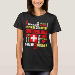 Camiseta Alpes suíços vacas fondue queijo esqui suíço
