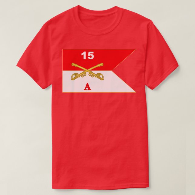 Camiseta Alpha A Troop 15 Cavalaria Guidon X (Frente do Design)