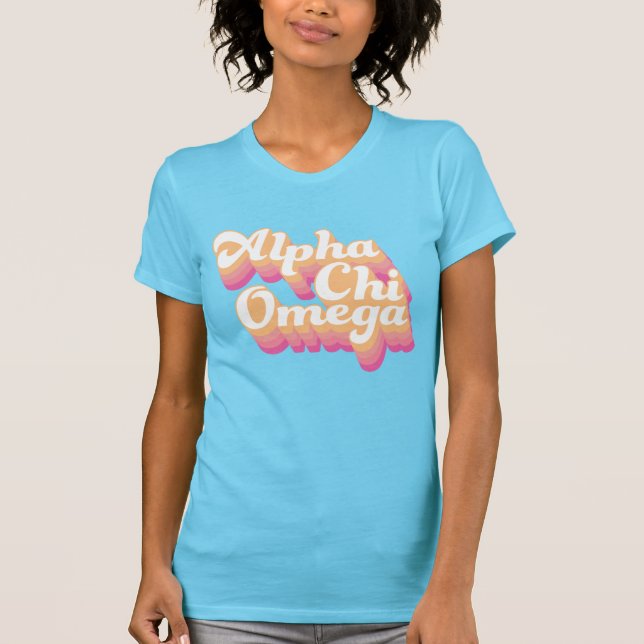 Camiseta Alpha Chi Omega| Groovy Script (Frente)