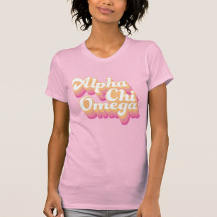 Camiseta Alpha Chi Omega Groovy Script