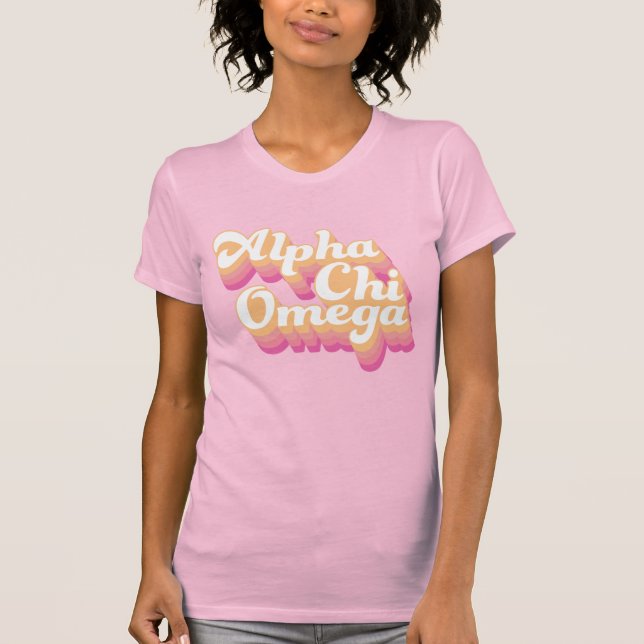 Camiseta Alpha Chi Omega| Groovy Script (Frente)