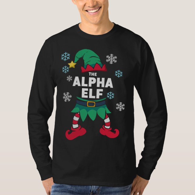 Camiseta Alpha Elf Family Christmas Party Pyjamas (Frente)