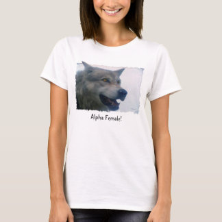 Camiseta "ALPHA FEMALE" Cinza de diversão Wolf Fashion