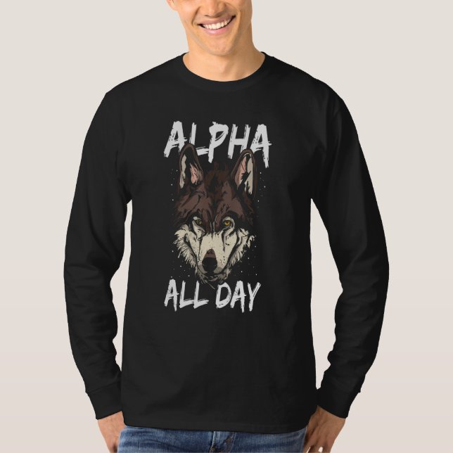 Camiseta Alpha O Dia Inteiro Predador De Mamíferos (Frente)