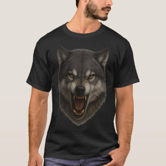 Camiseta Alpha Roar – Angry Wolf Face Tee