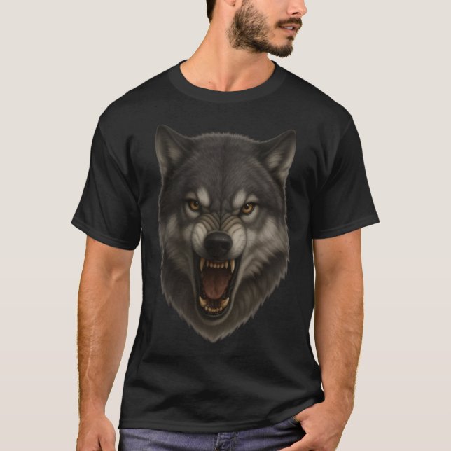Camiseta Alpha Roar – Angry Wolf Face Tee (Frente)